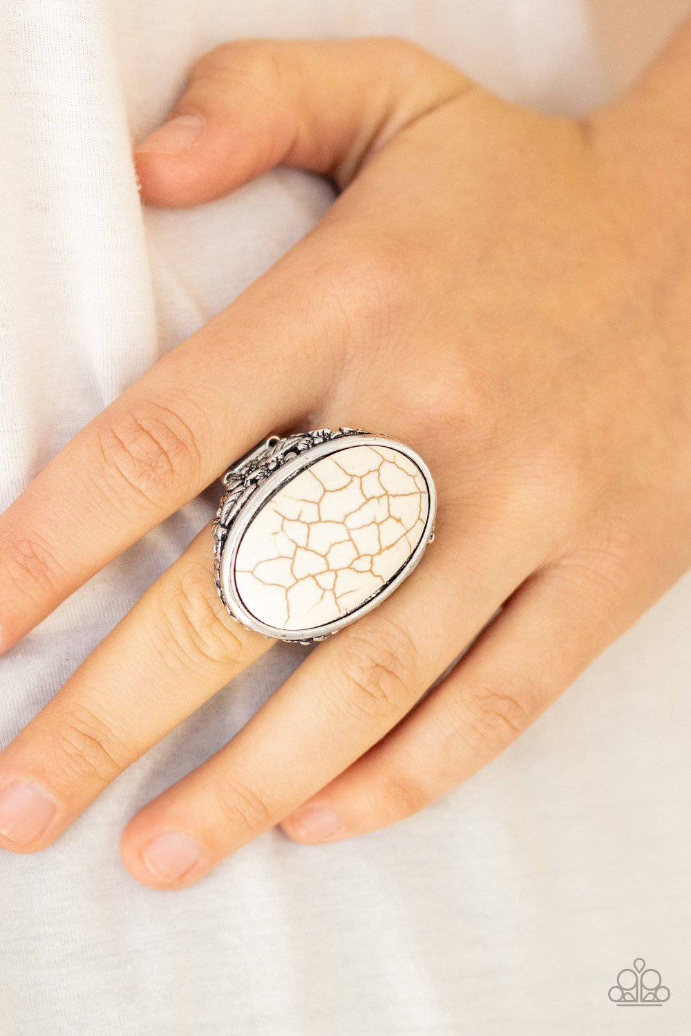 Stonehenge Garden - White Stone Ring - Paparazzi Accessories - GlaMarous Titi Jewels