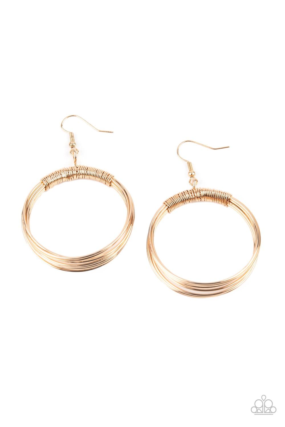 Urban-Spun - Gold Earrings - Paparazzi Accessories - GlaMarous Titi Jewels