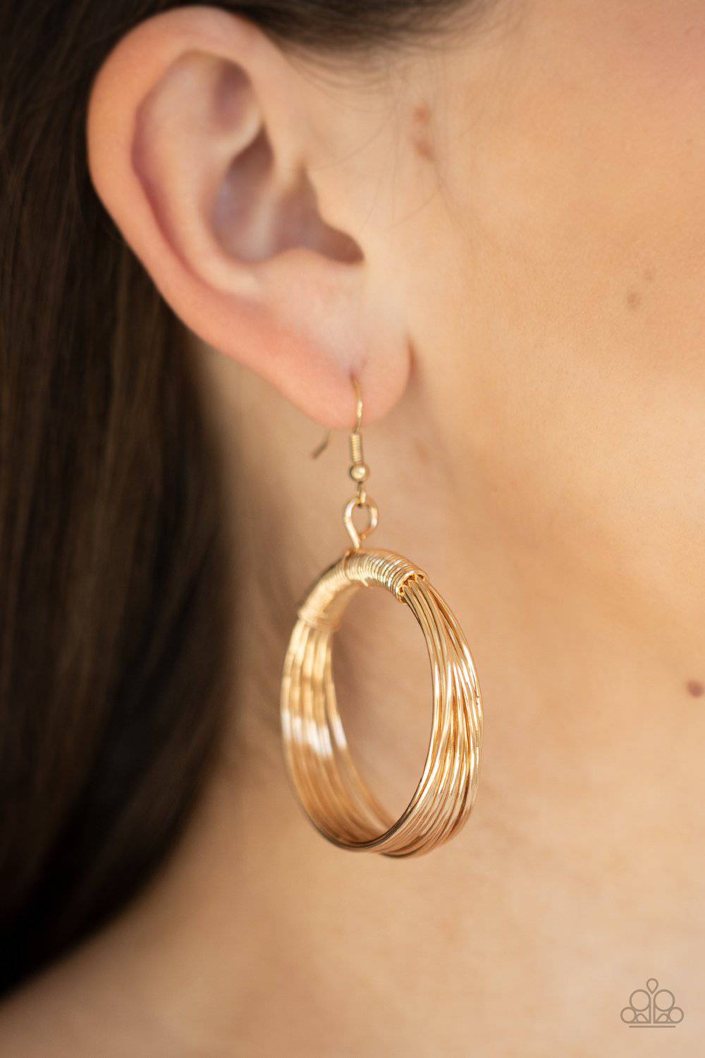 Urban-Spun - Gold Earrings - Paparazzi Accessories - GlaMarous Titi Jewels