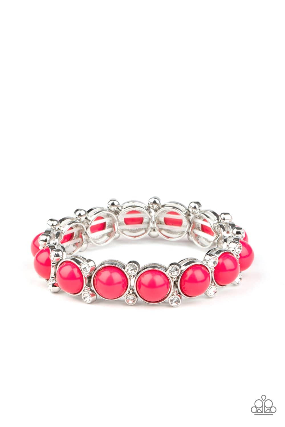Flamboyantly Fruity - Pink Bead and Rhinestone Bracelet - Paparazzi Accessories - GlaMarous Titi Jewels