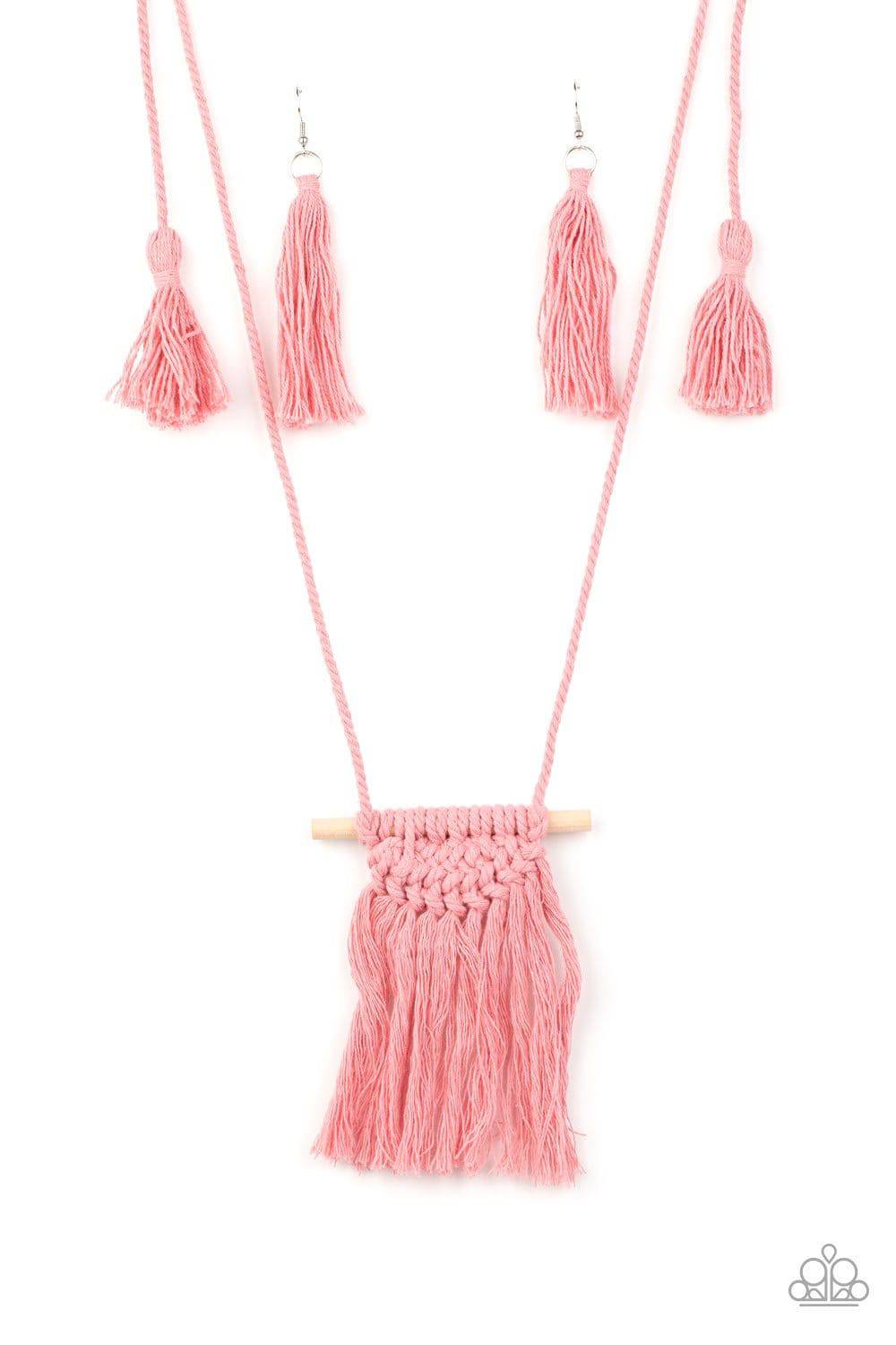 Between You and MACRAME - Pink Necklace - Paparazzi Accessories - GlaMarous Titi Jewels