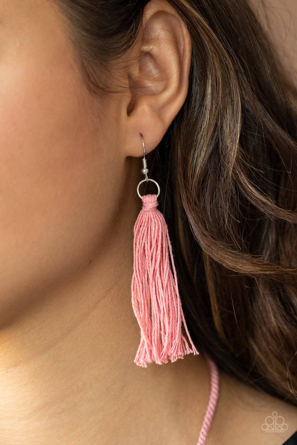 Between You and MACRAME - Pink Necklace - Paparazzi Accessories - GlaMarous Titi Jewels