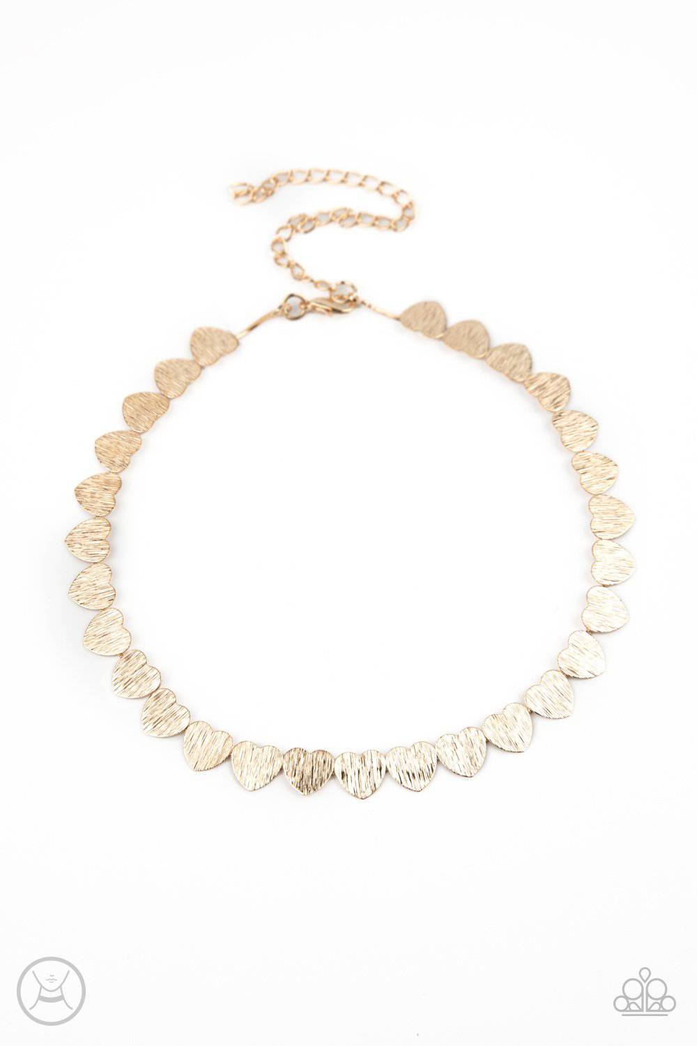 Playing HEART To Get - Gold Choker - Paparazzi Accessories - GlaMarous Titi Jewels