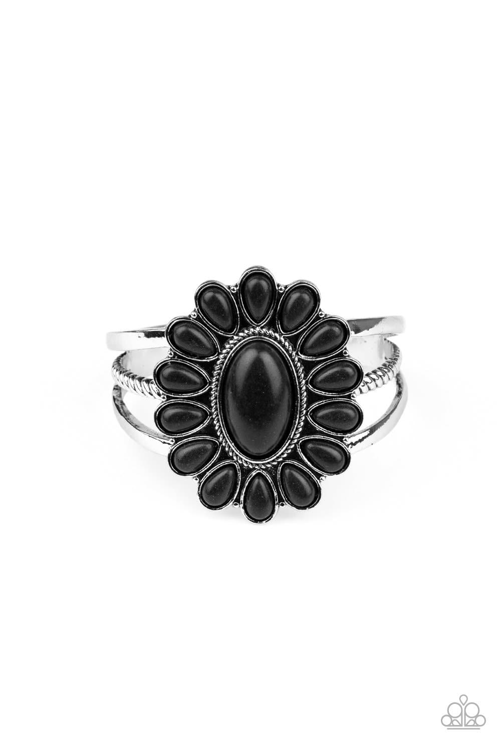 Sedona Spring - Black Stone Cuff Bracelet - Paparazzi Accessories - GlaMarous Titi Jewels