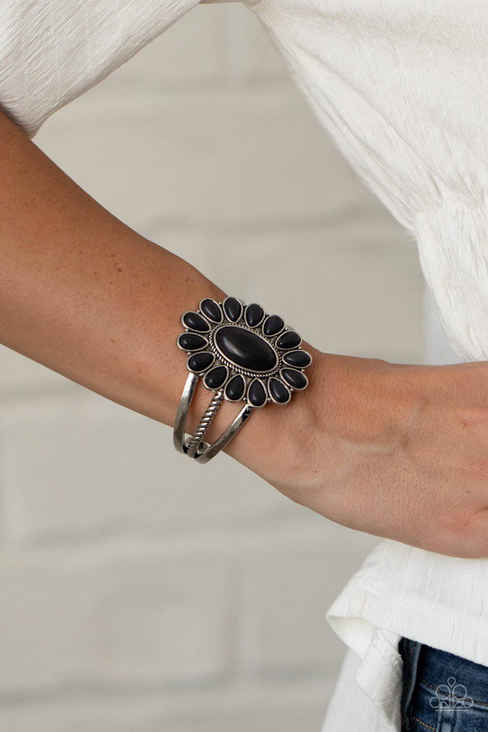 Sedona Spring - Black Stone Cuff Bracelet - Paparazzi Accessories - GlaMarous Titi Jewels