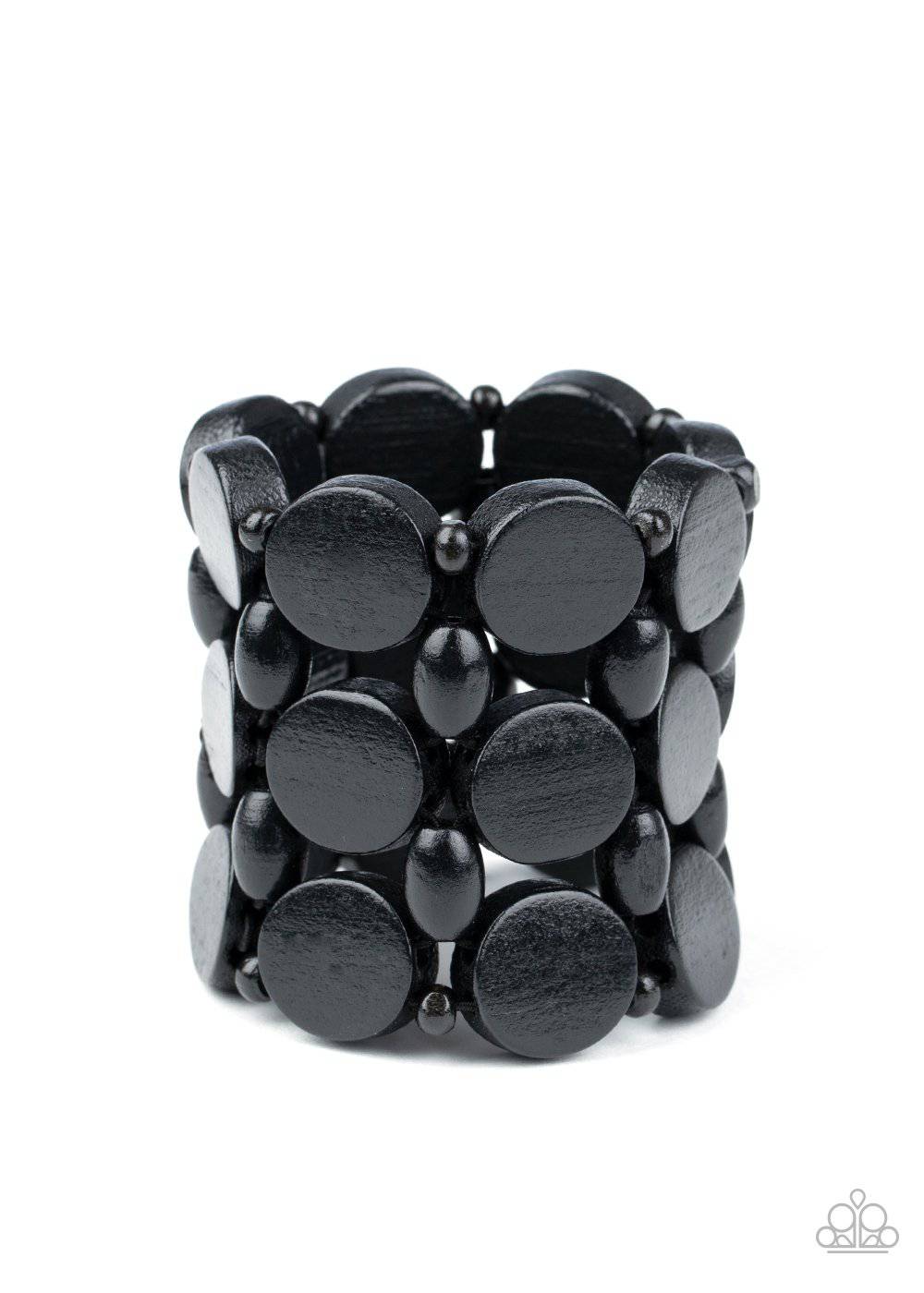 Cruising Coronado - Black Wooden Bead Bracelet - Paparazzi Accessories - GlaMarous Titi Jewels
