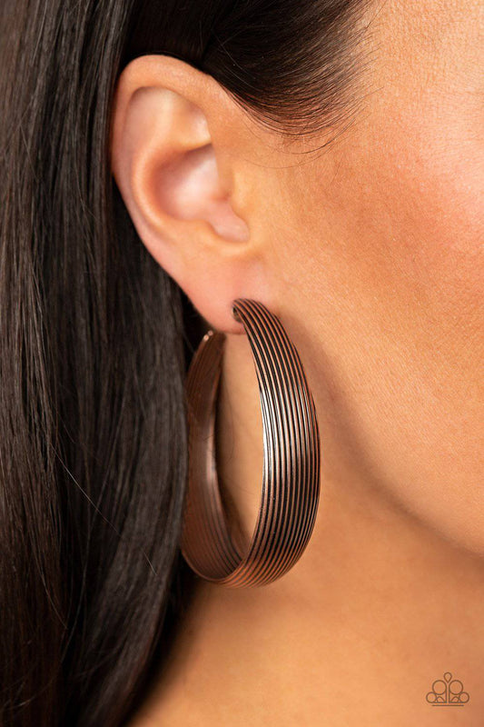 Desert Wanderings - Copper Hoop Earrings - Paparazzi Accessories - GlaMarous Titi Jewels