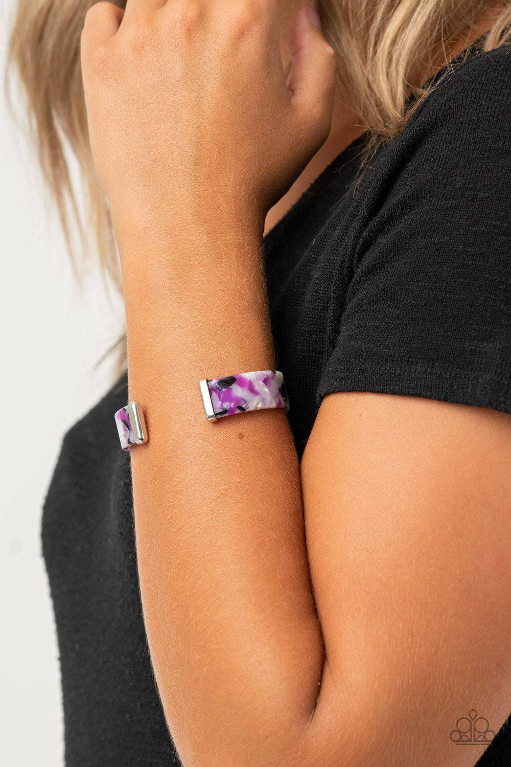 Its Getting HAUTE In Here - Purple Acrylic Cuff Bracelet - Paparazzi Accessories - GlaMarous Titi Jewels
