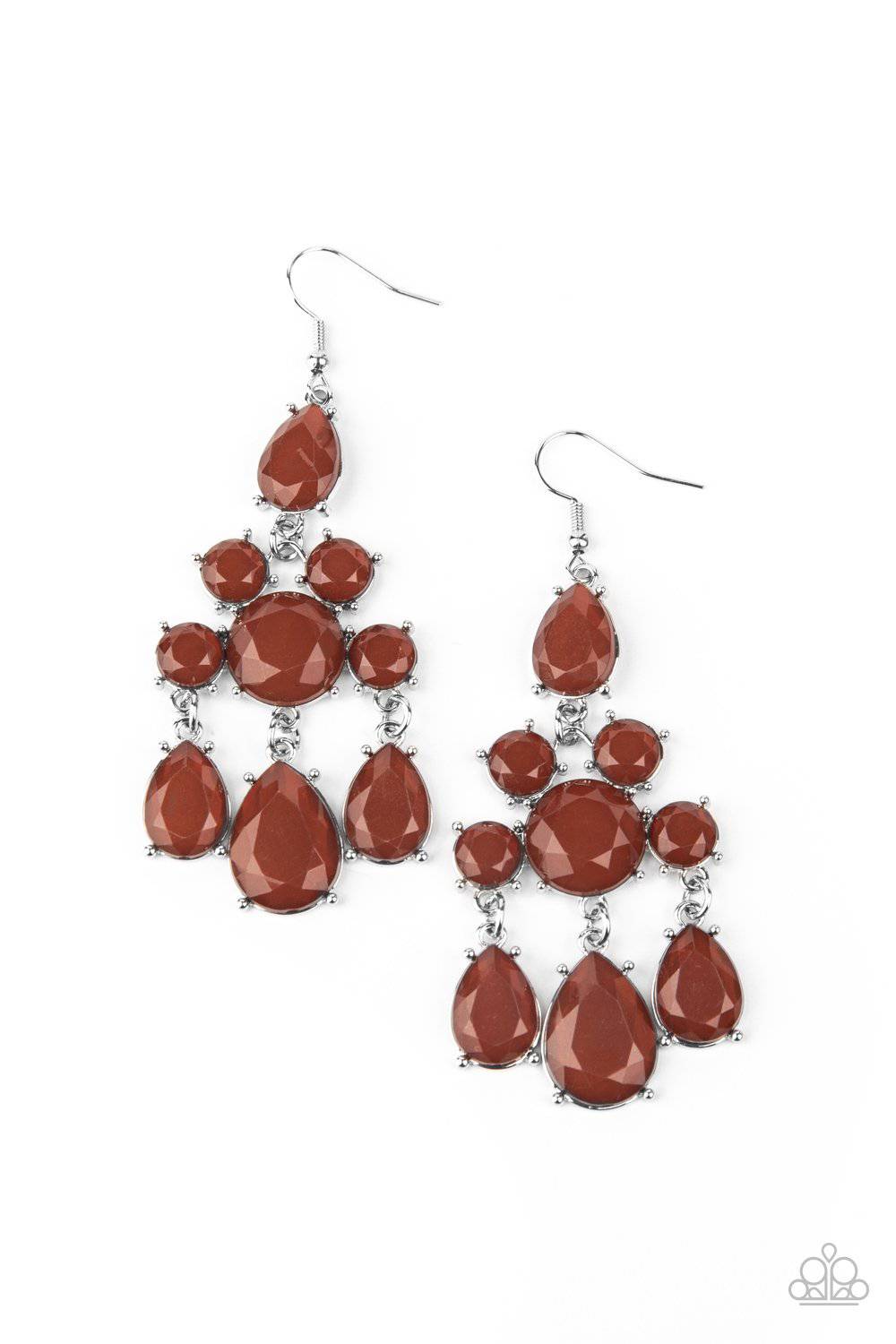 Afterglow Glamour - Brown Teardrop Earrings - Paparazzi Accessories - GlaMarous Titi Jewels