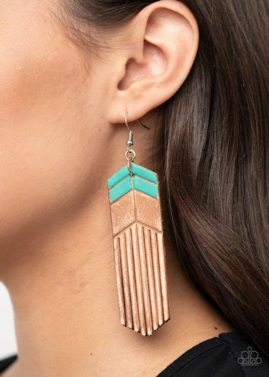 Desert Trails - Turquoise Blue Earrings - Paparazzi Accessories - GlaMarous Titi Jewels