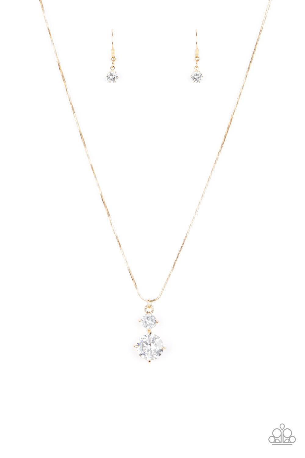 Top Dollar Diva - Gold Rhinestone Necklace - Paparazzi Accessories - GlaMarous Titi Jewels