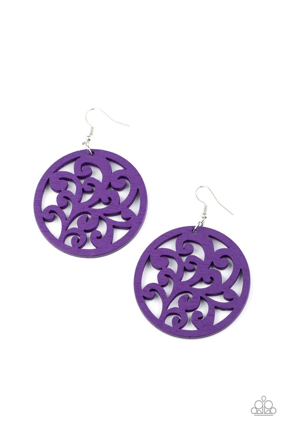 Fresh Off The Vine - Purple Wooden Earrings - Paparazzi Accessories - GlaMarous Titi Jewels