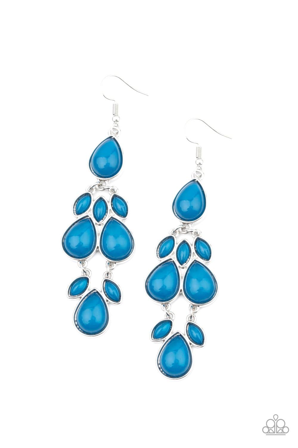 Superstar Social - Blue Teardrop Earrings - Paparazzi Accessories - GlaMarous Titi Jewels