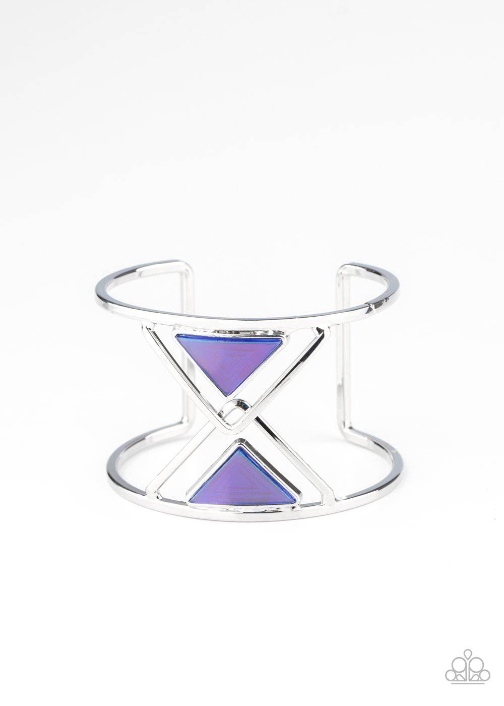 Pyramid Palace - Blue Acrylic Cuff Bracelet - Paparazzi Accessories - GlaMarous Titi Jewels