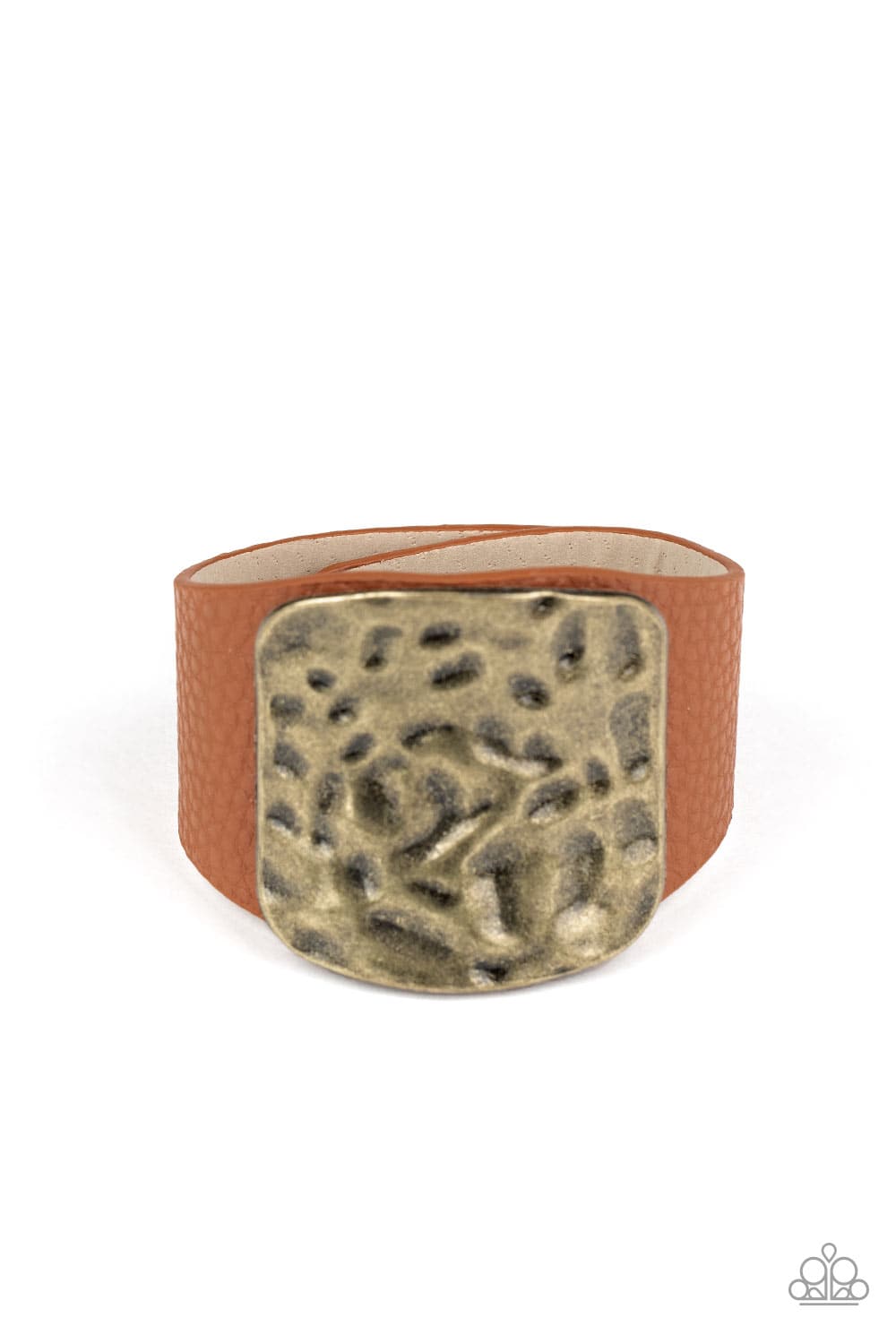 Brighten Up - Brass Leather Snap Bracelet - Paparazzi Accessories - GlaMarous Titi Jewels