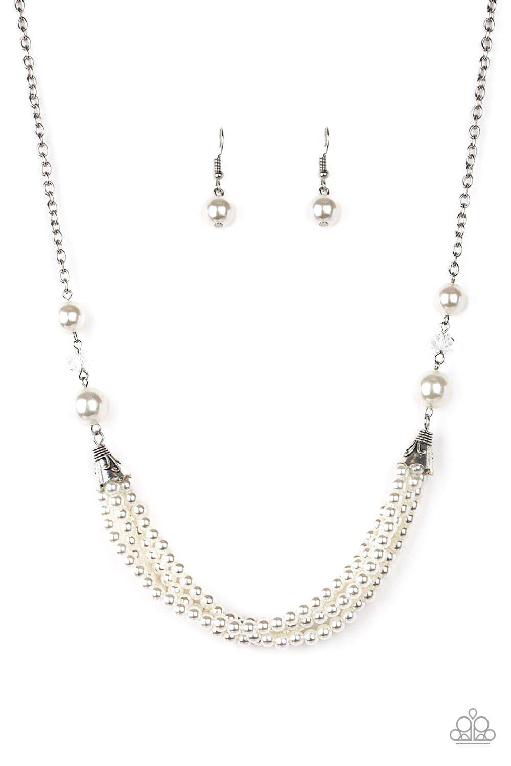 One-WOMAN Show - White Pearl Necklace - Paparazzi Accessories - GlaMarous Titi Jewels