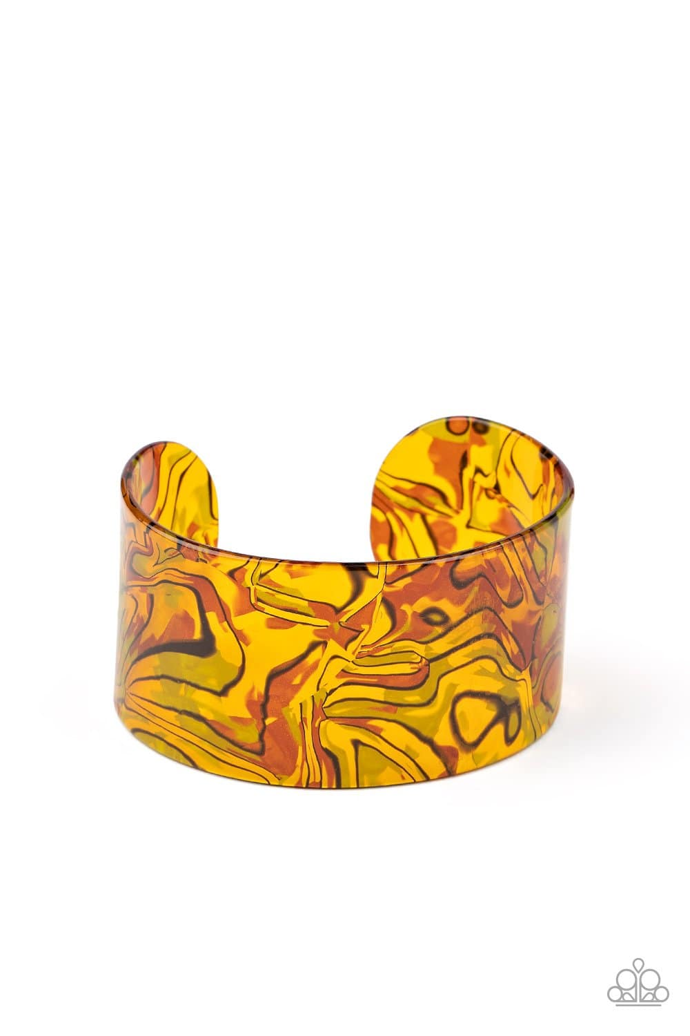 Cosmic Couture - Orange Acrylic Cuff Bracelet - Paparazzi Accessories - GlaMarous Titi Jewels
