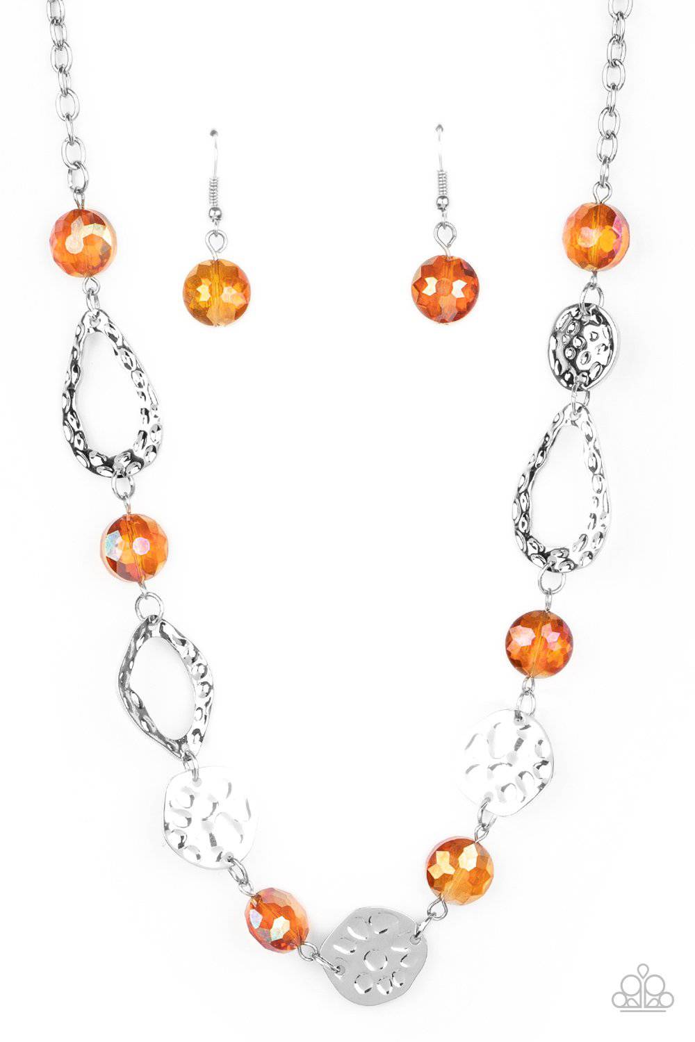 High Fashion Fashionista - Orange Iridescent Necklace - Paparazzi Accessories - GlaMarous Titi Jewels