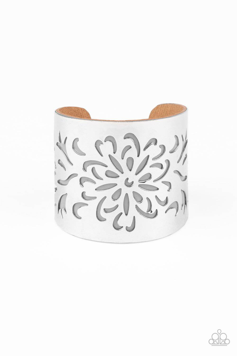 Get Your Bloom On - Silver Cuff Bracelet - Paparazzi Accessories - GlaMarous Titi Jewels