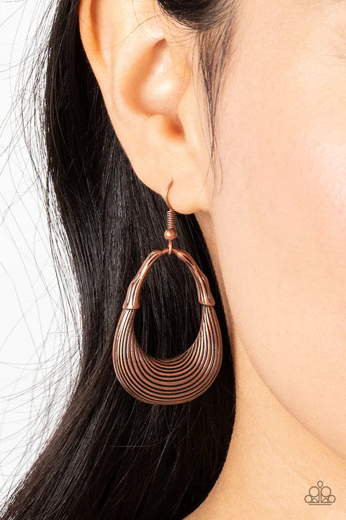 Terra Timber ♥ Copper Earrings ♥ Paparazzi Accessories - GlaMarous Titi Jewels