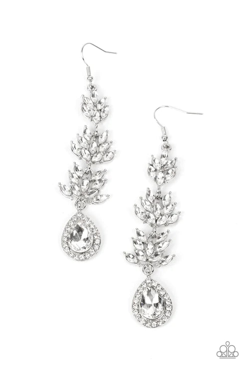 Water Lily Whimsy ♥ White Earrings ♥ Paparazzi Accessories - GlaMarous Titi Jewels