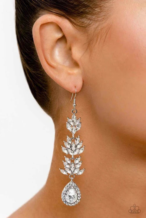Water Lily Whimsy ♥ White Earrings ♥ Paparazzi Accessories - GlaMarous Titi Jewels