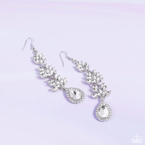 Water Lily Whimsy ♥ White Earrings ♥ Paparazzi Accessories - GlaMarous Titi Jewels