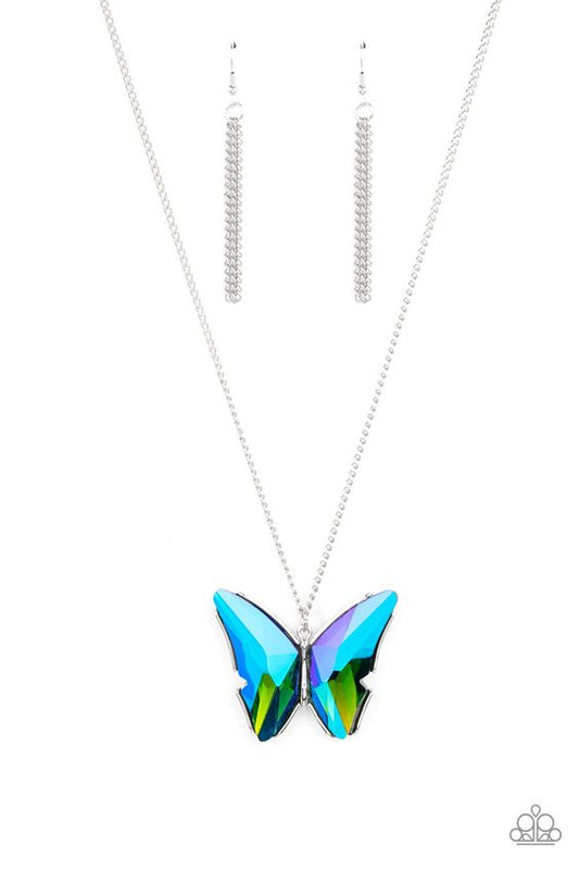 The Social Butterfly Effect - Blue Necklace - Paparazzi Accessories - GlaMarous Titi Jewels