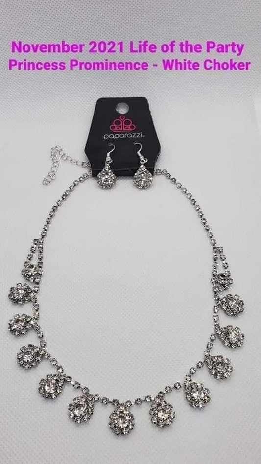 Princess Prominence - November 2021 LOTP White Rhinestone Necklace - GlaMarous Titi Jewels