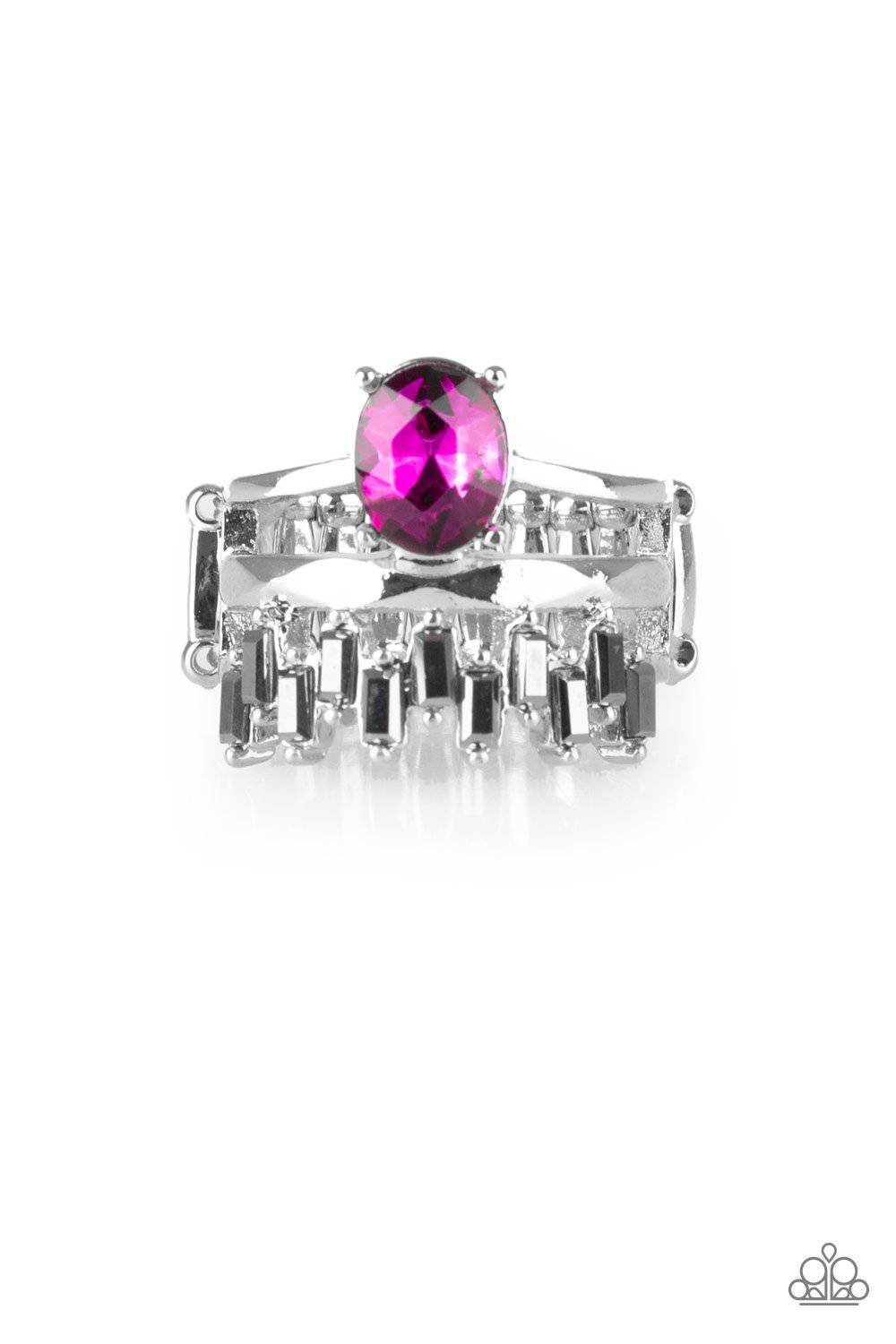 Crowned Victor - Pink Ring - Paparazzi Accessories - GlaMarous Titi Jewels