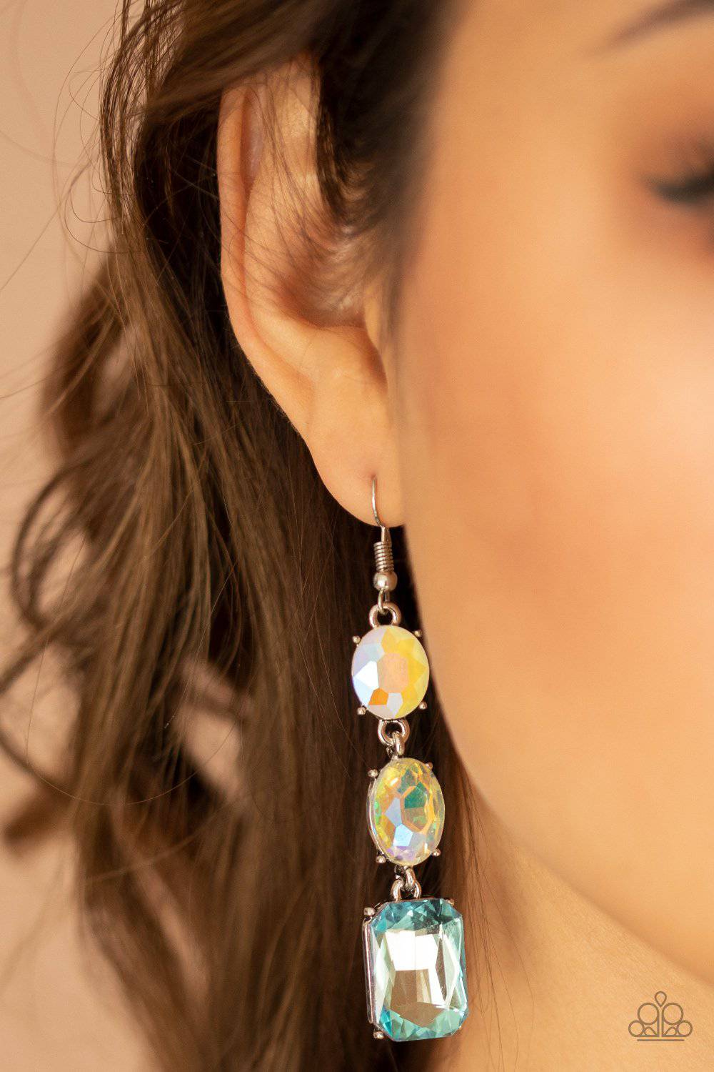 Dripping In Melodrama - Blue Iridescent Earrings - Paparazzi Accessories - GlaMarous Titi Jewels