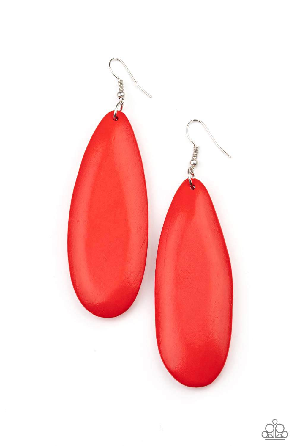 Tropical Ferry - Red Wooden Earrings - Paparazzi Accessories - GlaMarous Titi Jewels