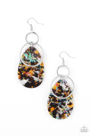 Two Tickets To Paradise - Multi Yellow Iridescent Acrylic Earrings - Paparazzi Accessories - GlaMarous Titi Jewels