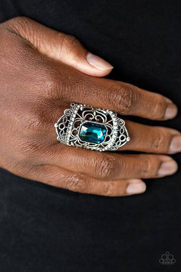 Undefinable Dazzle - Blue Rhinestone Ring - Paparazzi Accessories - GlaMarous Titi Jewels