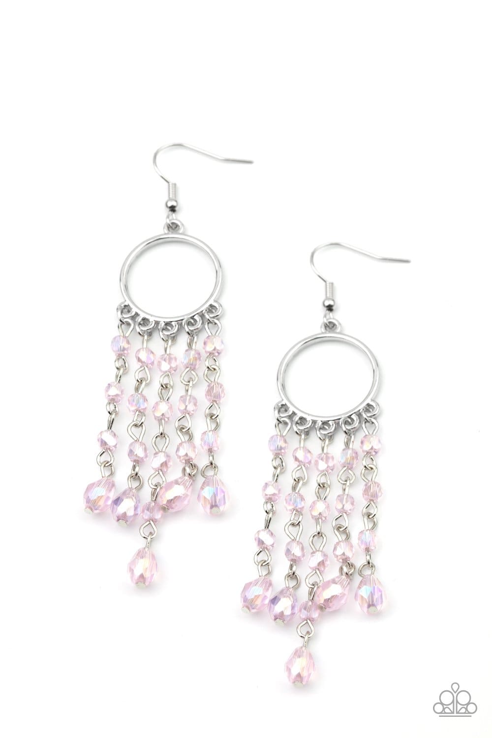 Dazzling Delicious - Pink Iridescent Earrings - Paparazzi Accessories - GlaMarous Titi Jewels