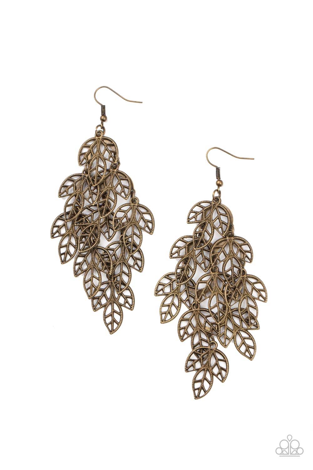 The Shakedown - Brass Leaf Earrings - Paparazzi Accessories - GlaMarous Titi Jewels