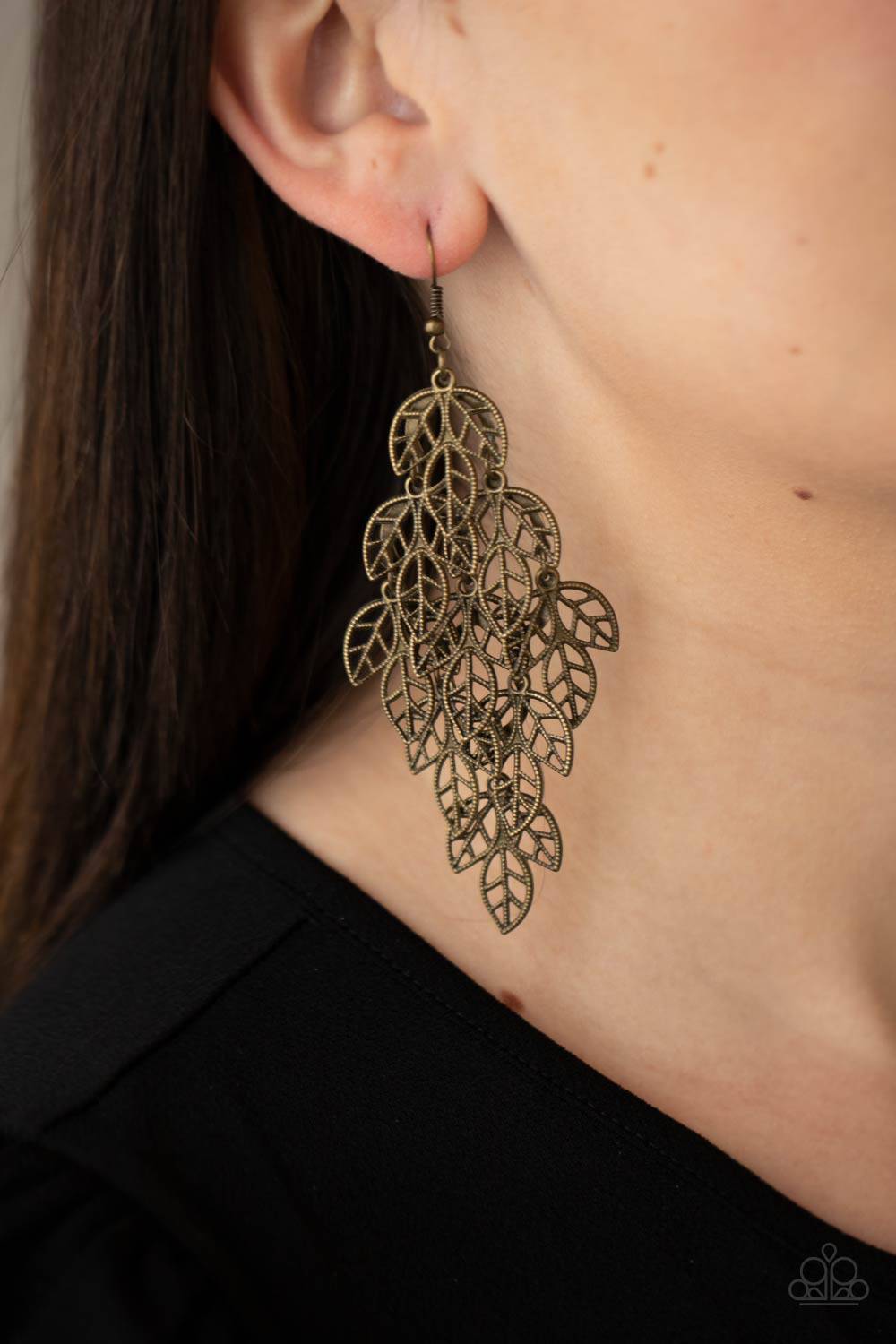 The Shakedown - Brass Leaf Earrings - Paparazzi Accessories - GlaMarous Titi Jewels