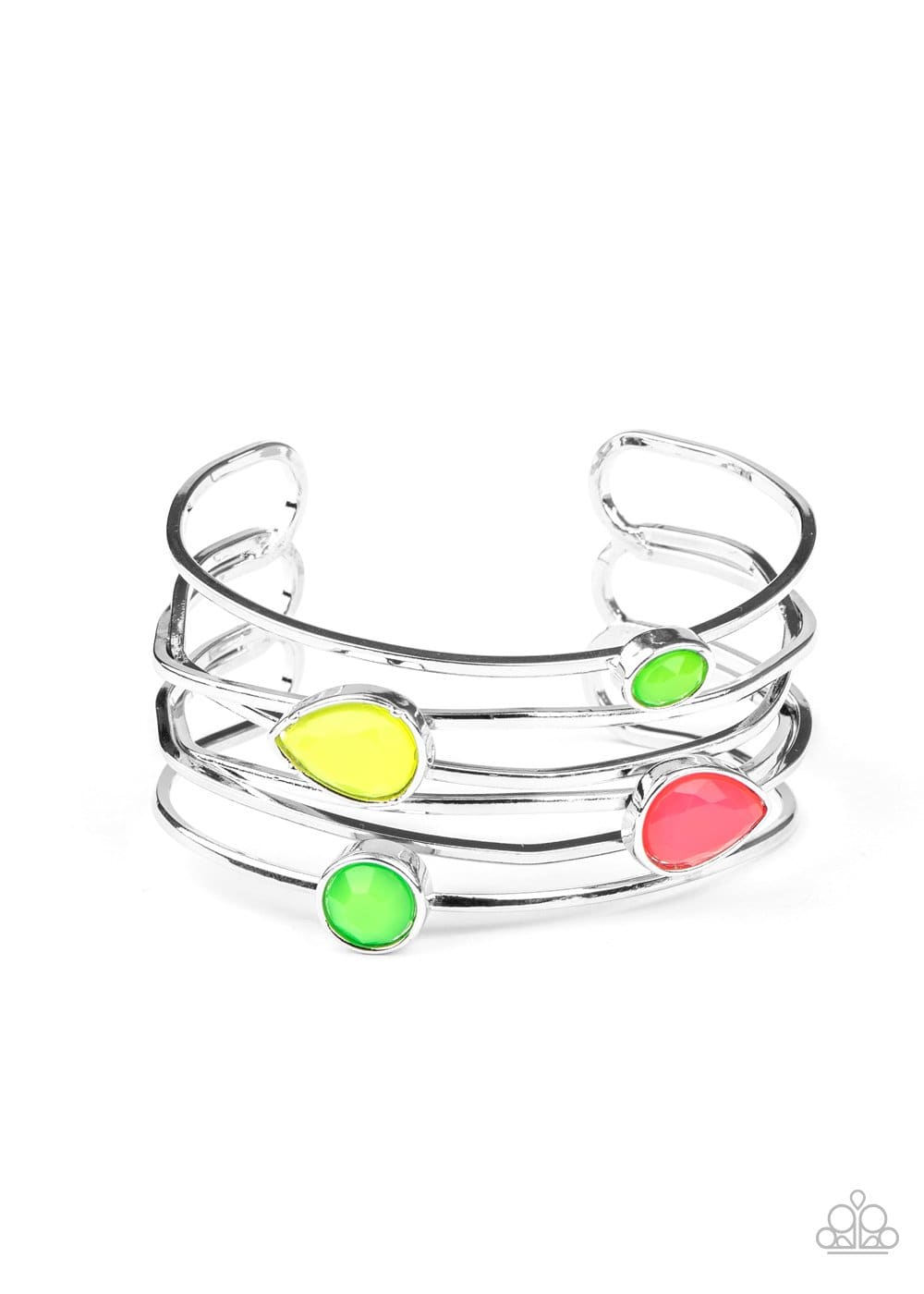 Fashion Frenzy - Multi Neon Bead Cuff Bracelet - Paparazzi Accessories - GlaMarous Titi Jewels