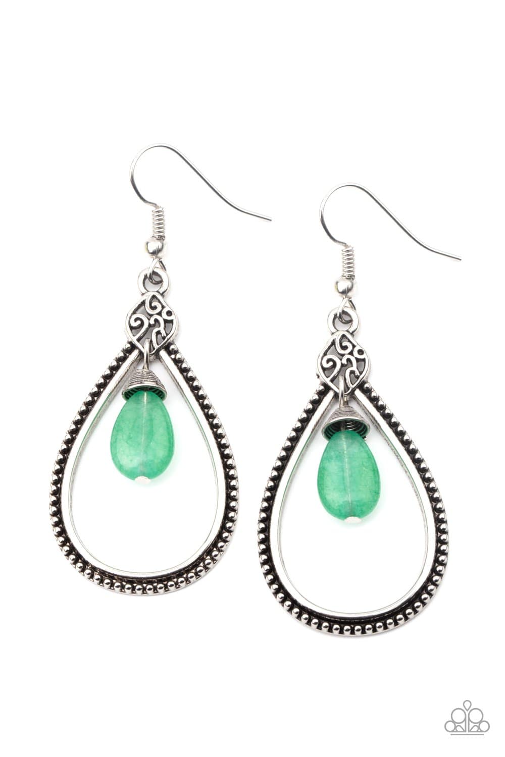 Ill Believe It ZEN I See It - Green Teardrop Earrings - Paparazzi Accessories - GlaMarous Titi Jewels