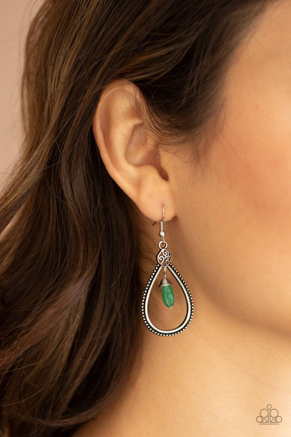 Ill Believe It ZEN I See It - Green Teardrop Earrings - Paparazzi Accessories - GlaMarous Titi Jewels