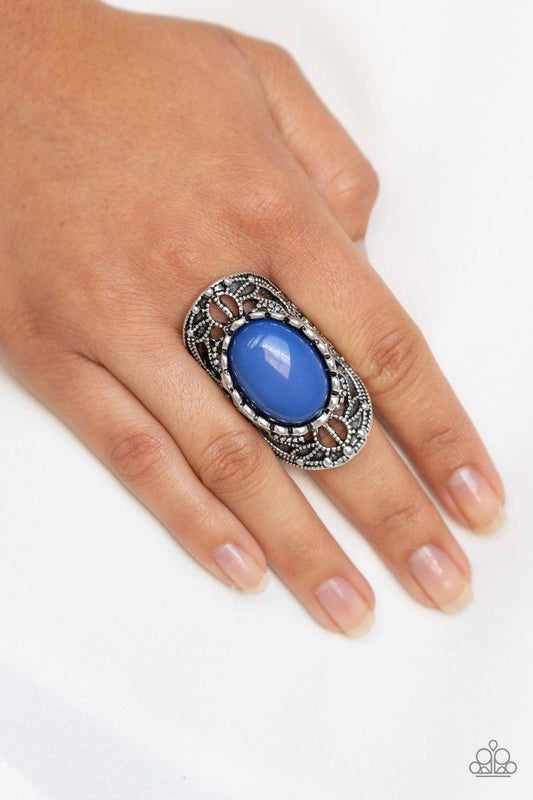Drama Dream - Blue Ring - Paparazzi Accessories - GlaMarous Titi Jewels