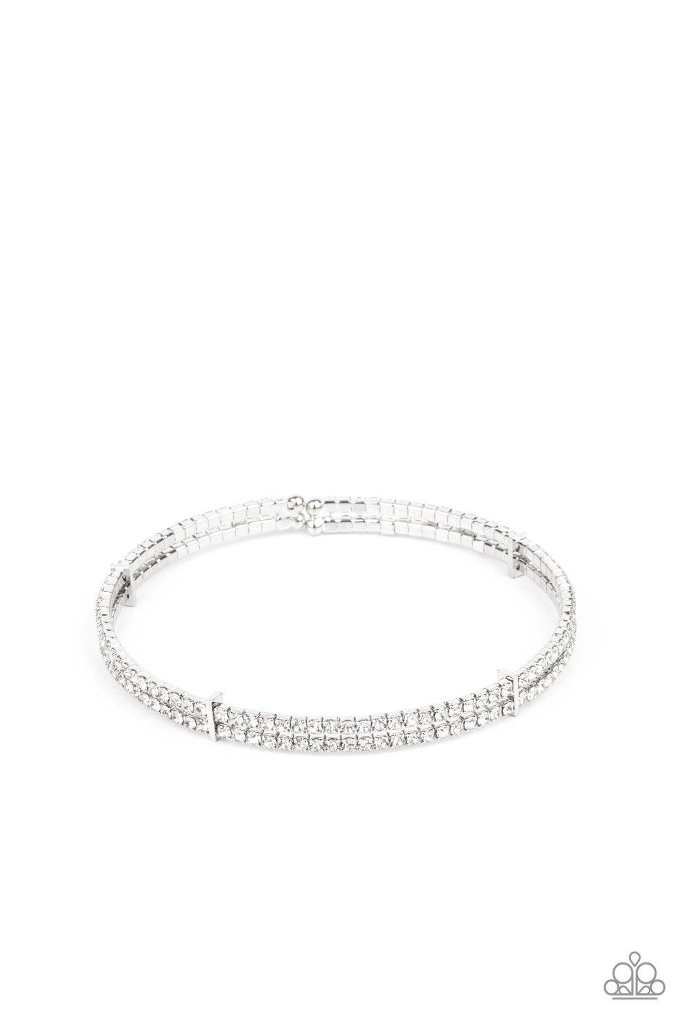 Standout Opulence - White Rhinestone Bracelet - Paparazzi Accessories - GlaMarous Titi Jewels