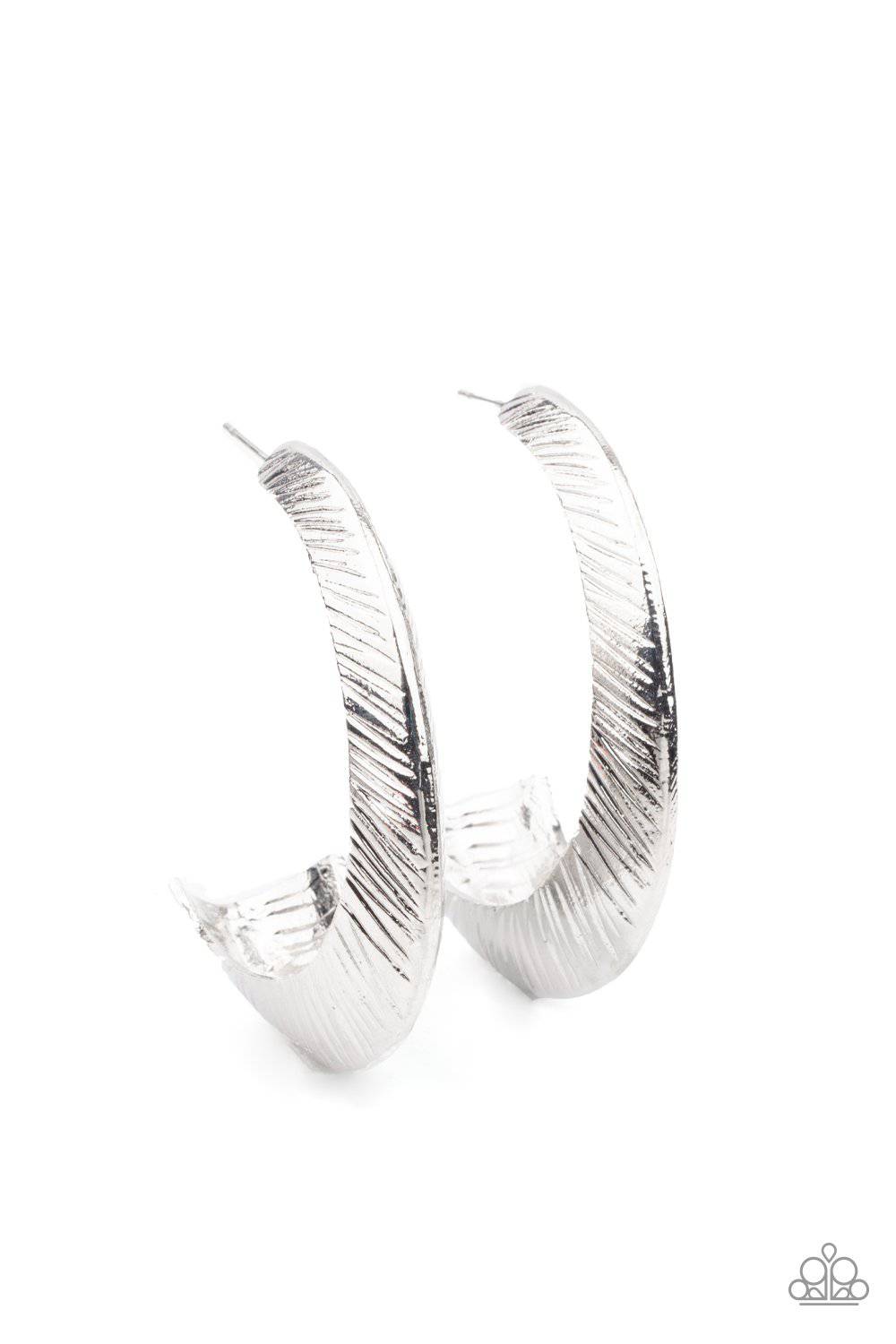 I Double FLARE You - Silver Hoop Earrings - Paparazzi Accessories - GlaMarous Titi Jewels