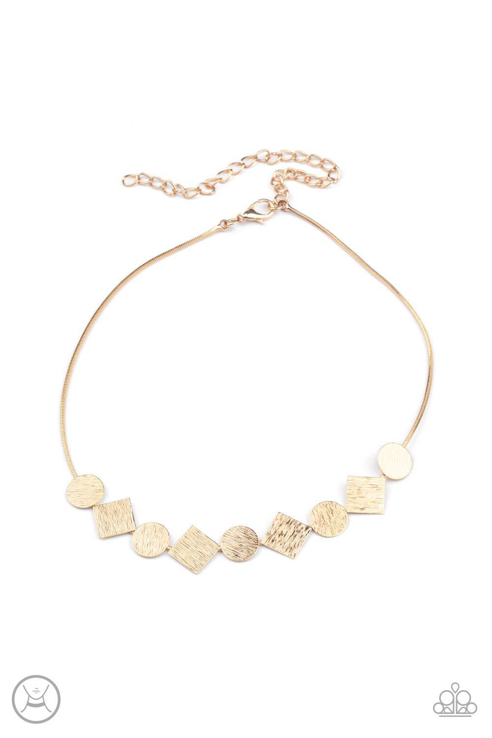 Don't Get Bent Out Of Shape - Gold Choker Necklace - Paparazzi Accessories - GlaMarous Titi Jewels