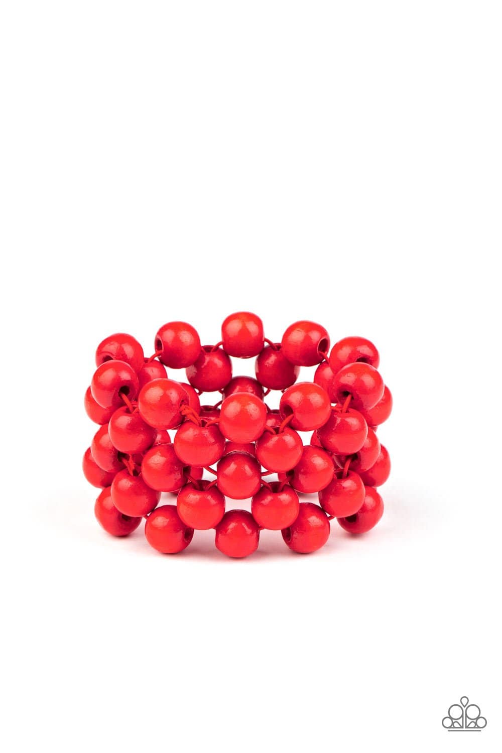 Tiki Tropicana - Red Wooden Bracelet - Paparazzi Accessories - GlaMarous Titi Jewels