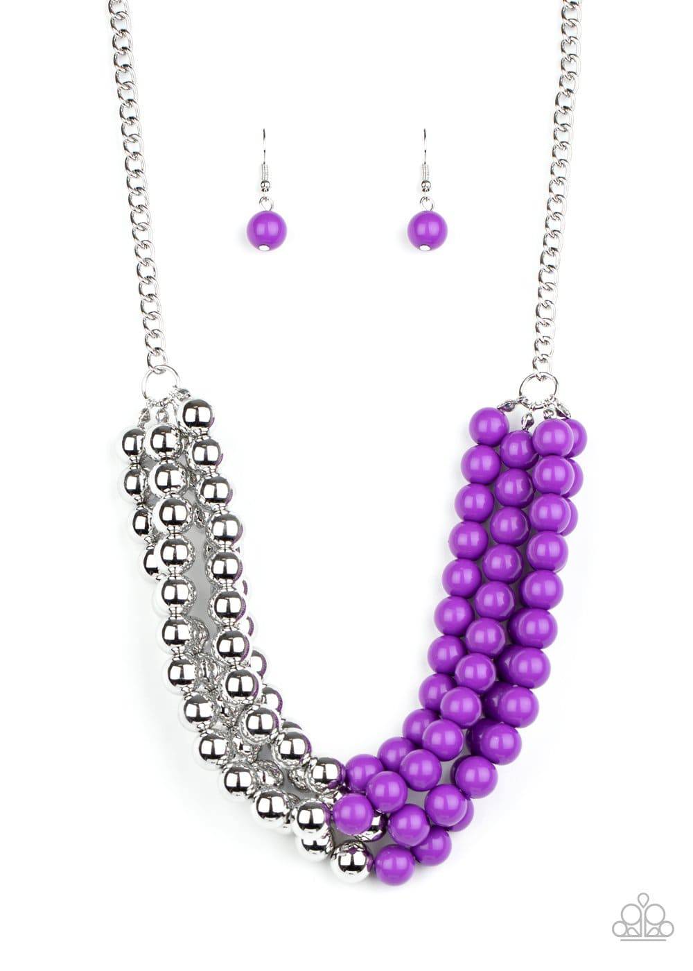 Layer After Layer - Purple Bead Necklace - Paparazzi Accessories - GlaMarous Titi Jewels