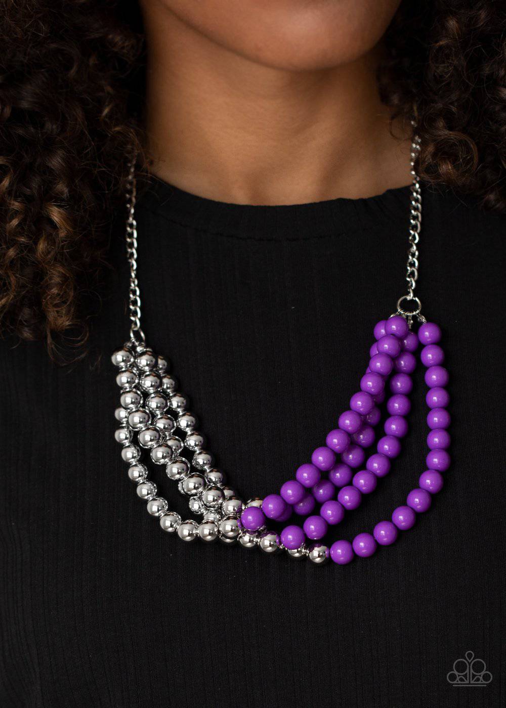 Layer After Layer - Purple Bead Necklace - Paparazzi Accessories - GlaMarous Titi Jewels