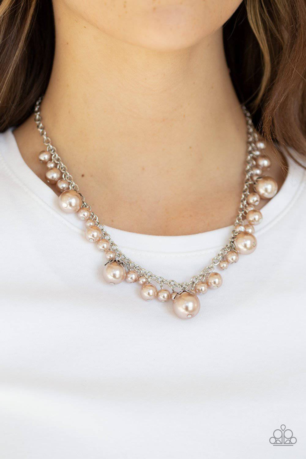 Uptown Pearls - Brown Pearl Necklace - Paparazzi Accessories - GlaMarous Titi Jewels