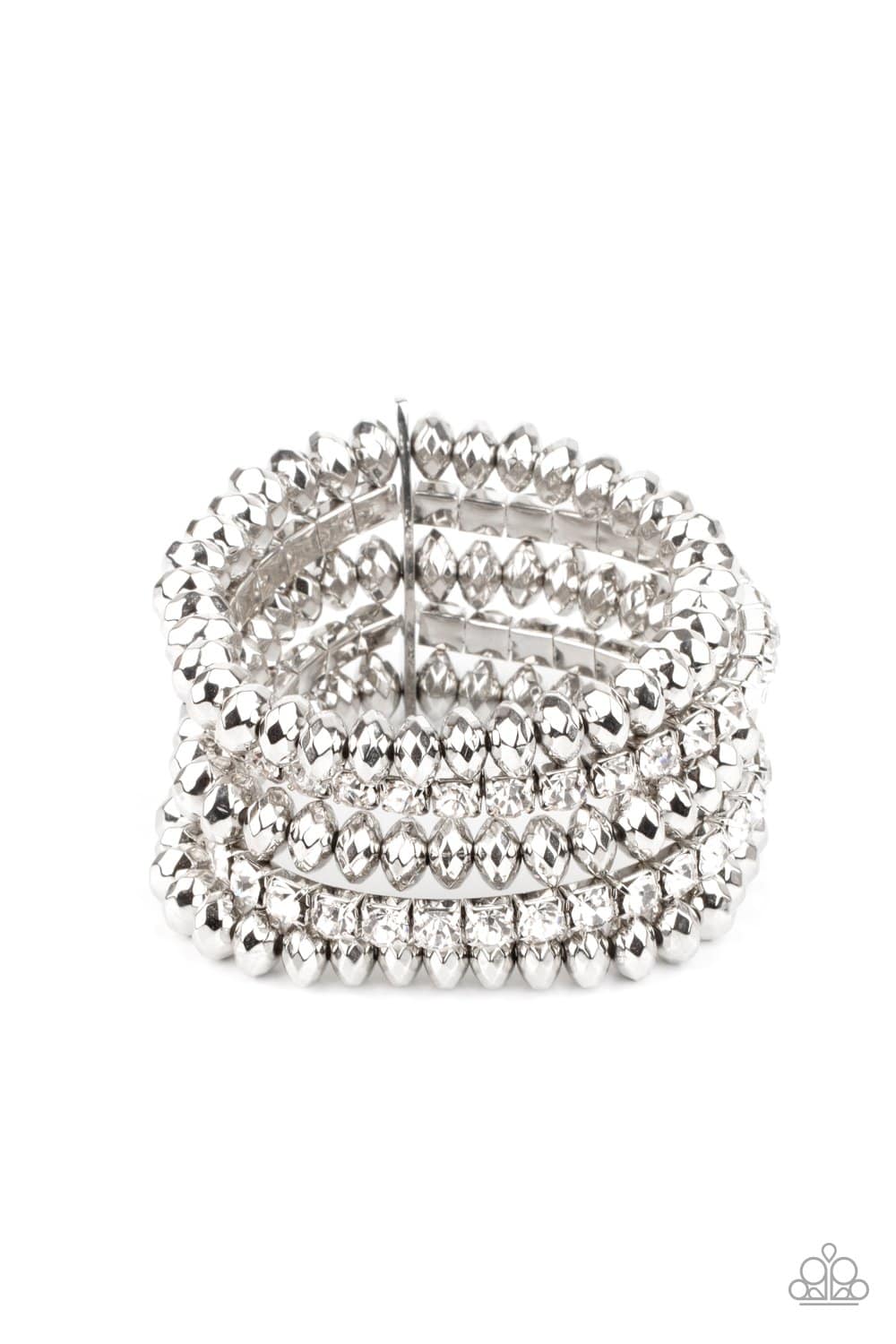 Best of Luxe - March 2021 LOTP White Rhinestone Bracelet - Paparazzi Accessories - GlaMarous Titi Jewels