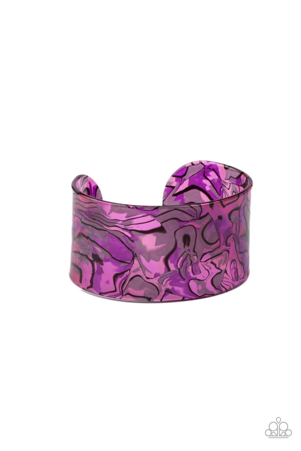 Cosmic Couture - Purple Acrylic Cuff Bracelet - Paparazzi Accessories - GlaMarous Titi Jewels